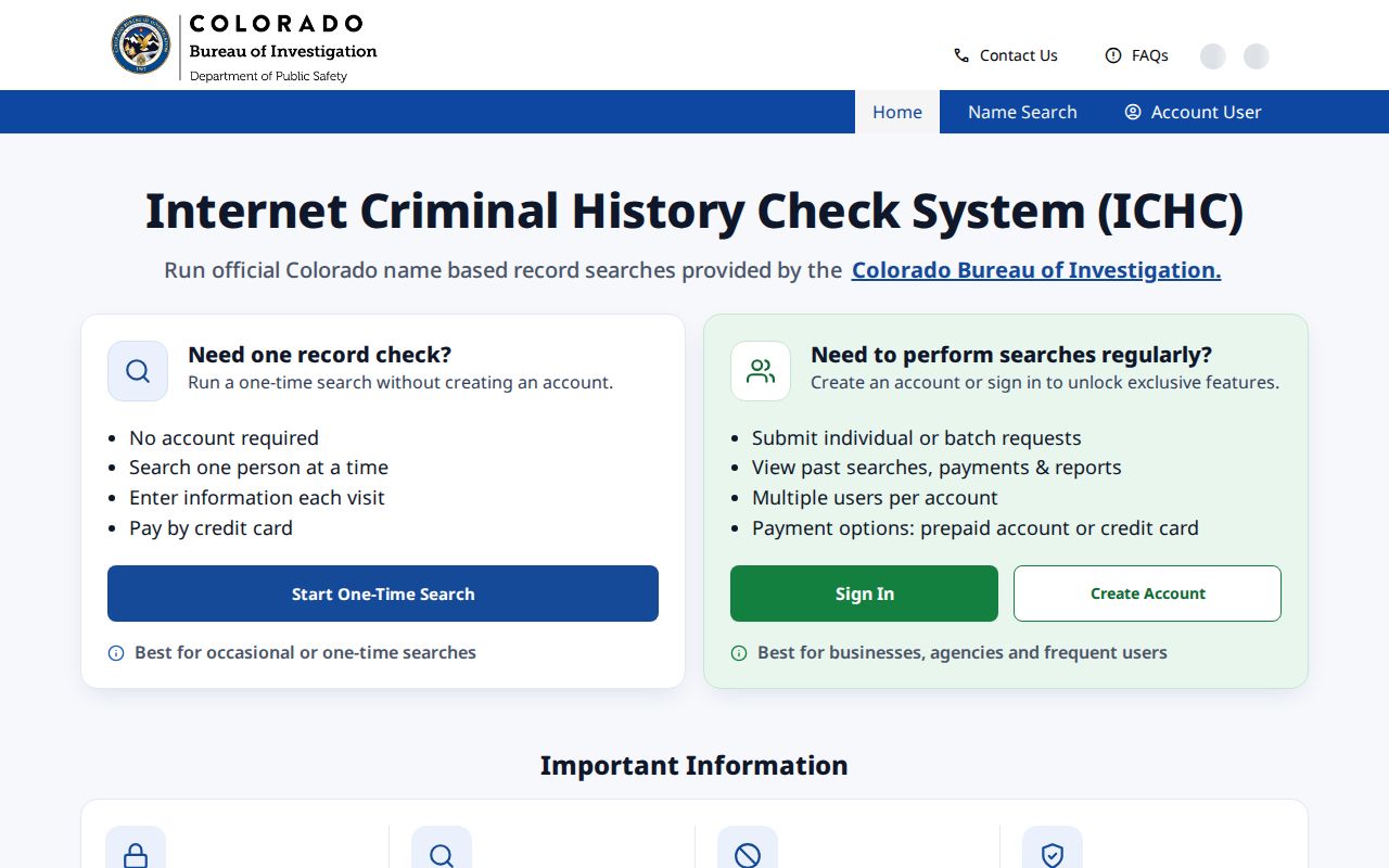 Archuleta County arrest records CBI criminal history records check