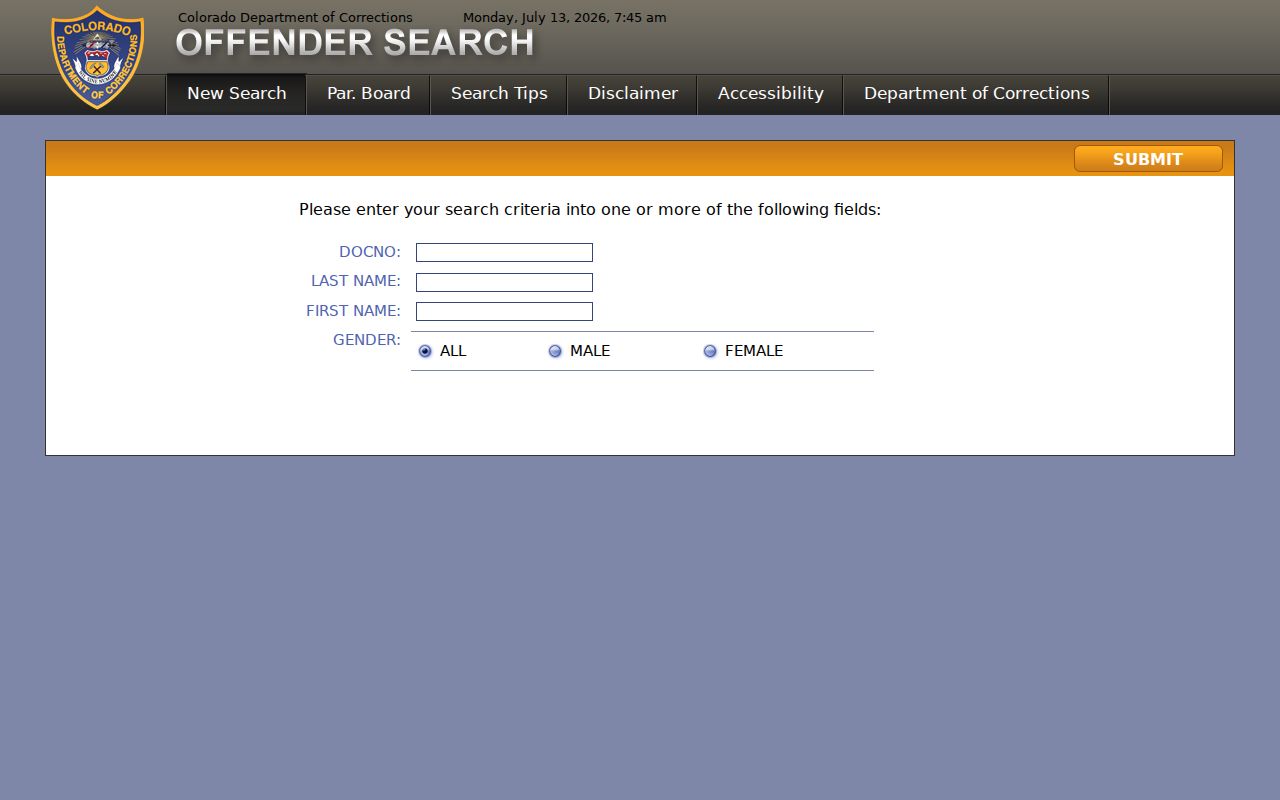 Archuleta County criminal court records Colorado DOC offender search