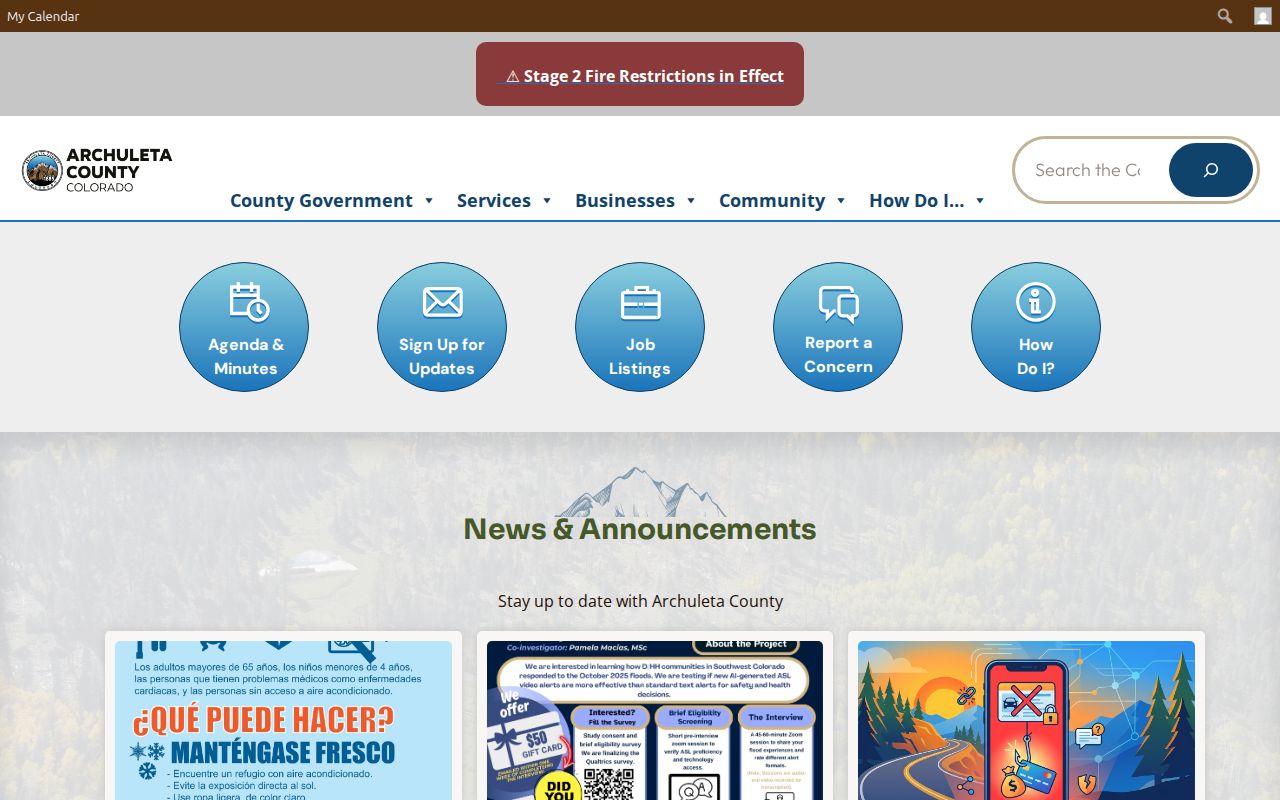 Archuleta County court records county government homepage
