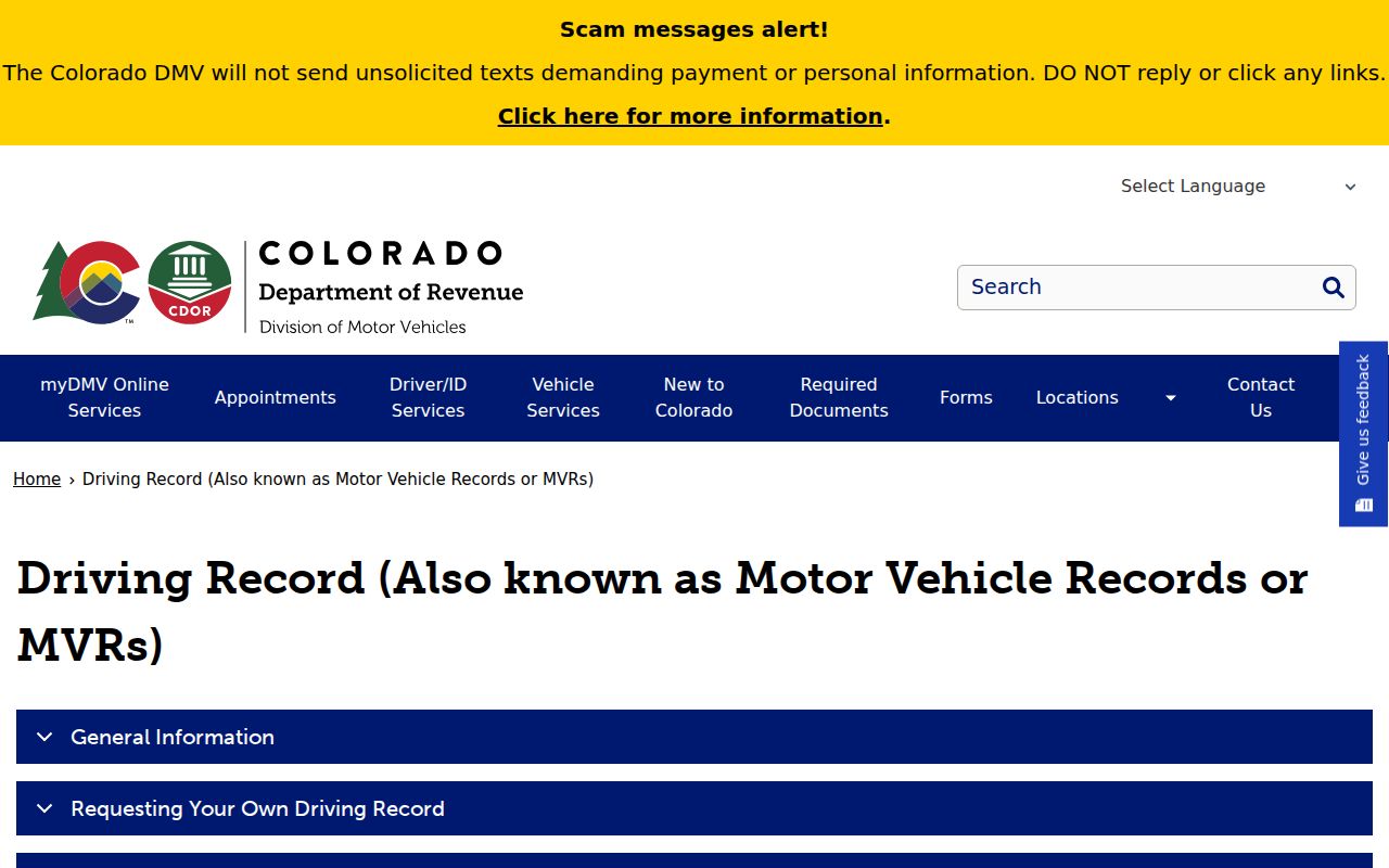 Archuleta County traffic court records Colorado DMV driver record source